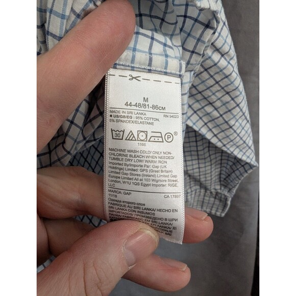 Gap Standard Fit Button-Up Shirt Men's Size M White Striped Long Sleeve Cotton - Picture 4 of 16